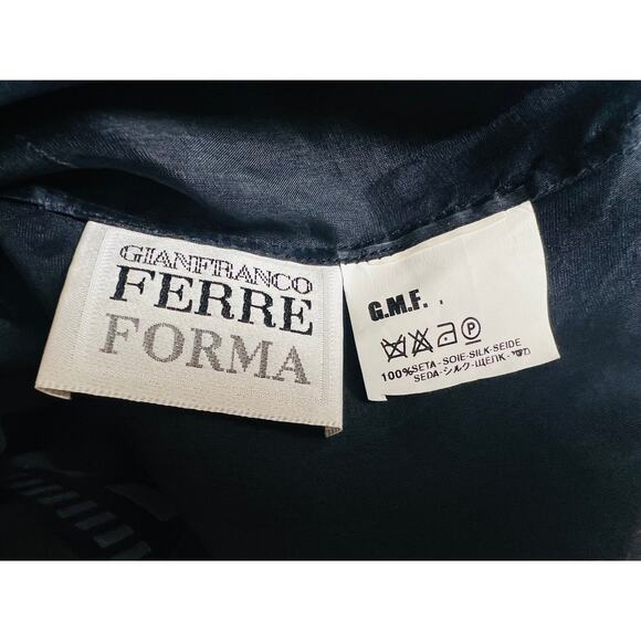 Gianfranco Ferre Vintage 100% Silk Blouse Size Fit M Long Sleeves Sheer Material - Picture 12 of 14